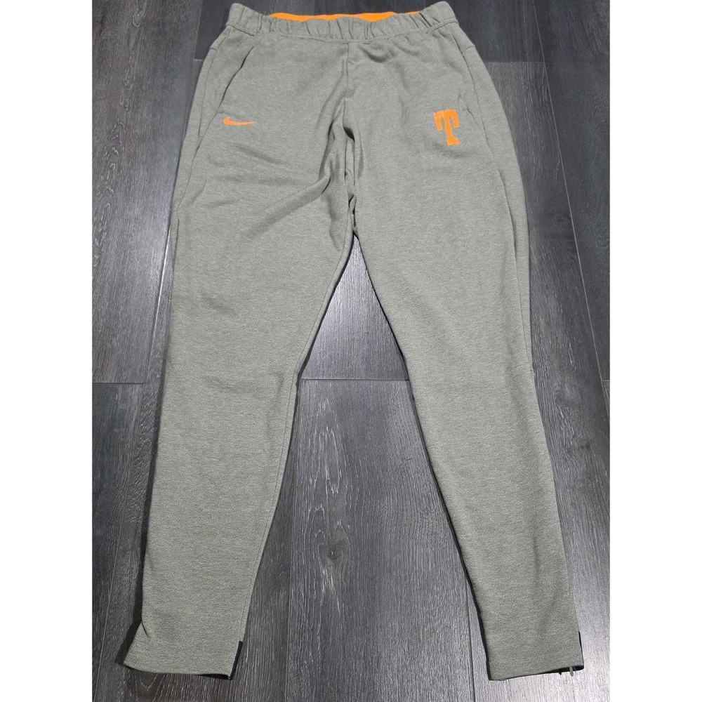 Nike Tennessee Volunteers Fleece Athletic Pant Men L Gray Tapered Ankle Zip Gym